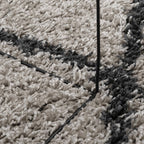 Alfombra de pelo largo moderna PAMPLONA beige antracita Ø 80 cm