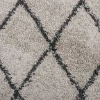 Alfombra de pelo largo moderna PAMPLONA beige antracita Ø 80 cm