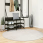Short pile Scandinavian look rug IZA anthracite Ø 100 cm
