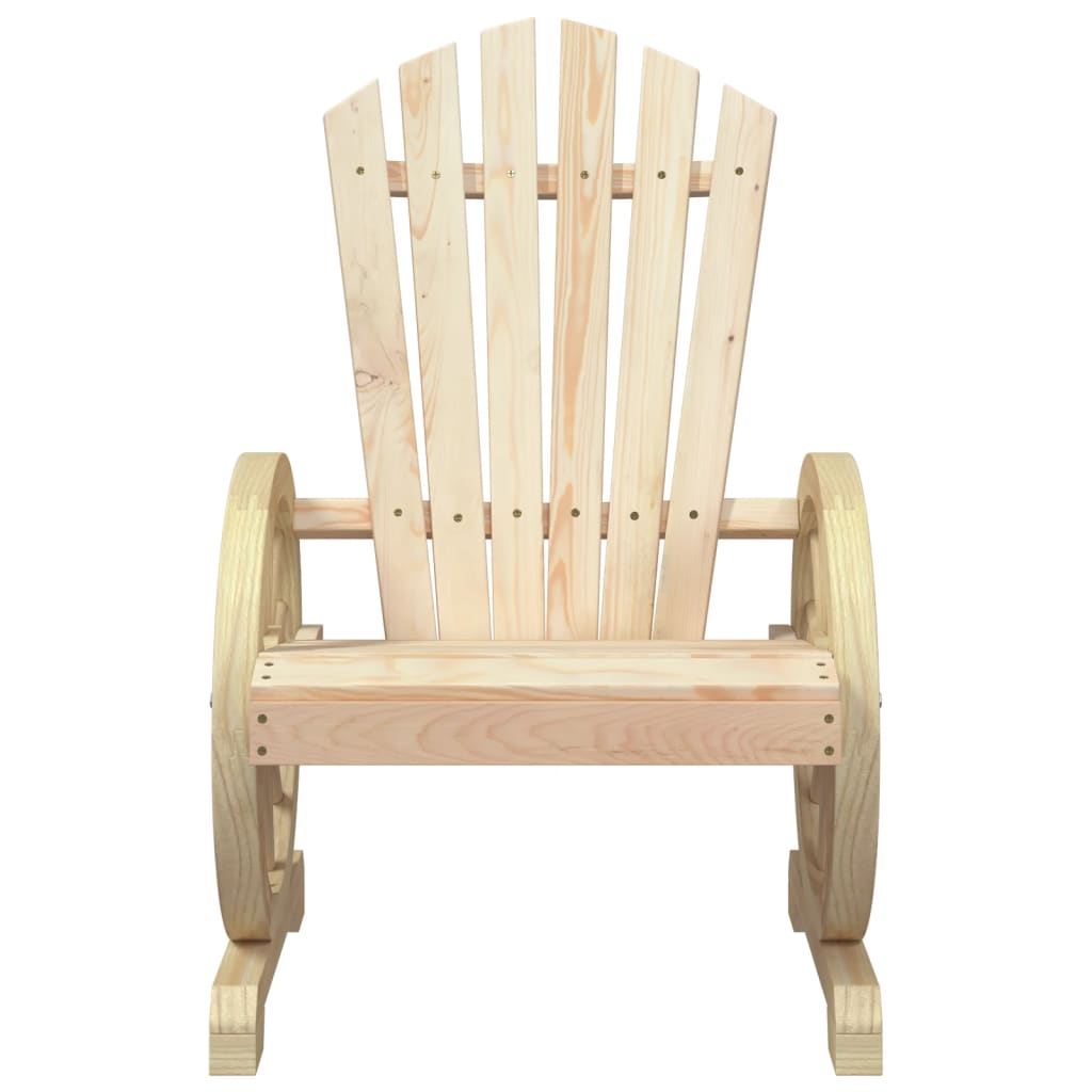 Juego de muebles de jardín 3 piezas madera maciza de abeto