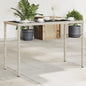 Mesa de jardim superfície de vidro vime PE castanho 110x68x70 cm