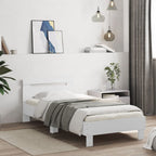 Cama con cabecero madera de ingeniería blanca 90x190 cm
