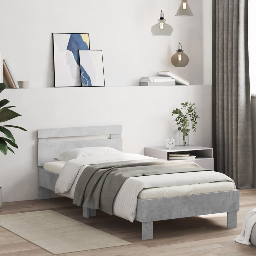 Cama con cabecero madera de ingeniería blanca 90x190 cm