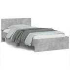 Estructura cama con cabecero luces LED marrón roble 120x190 cm