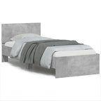 Estructura cama con cabecero luces LED marrón roble 120x190 cm