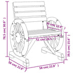 Silla de jardín de madera maciza de abeto 58x58x78,5 cm