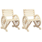Sillas de jardín 2 uds madera maciza de abeto 58x58x78,5 cm