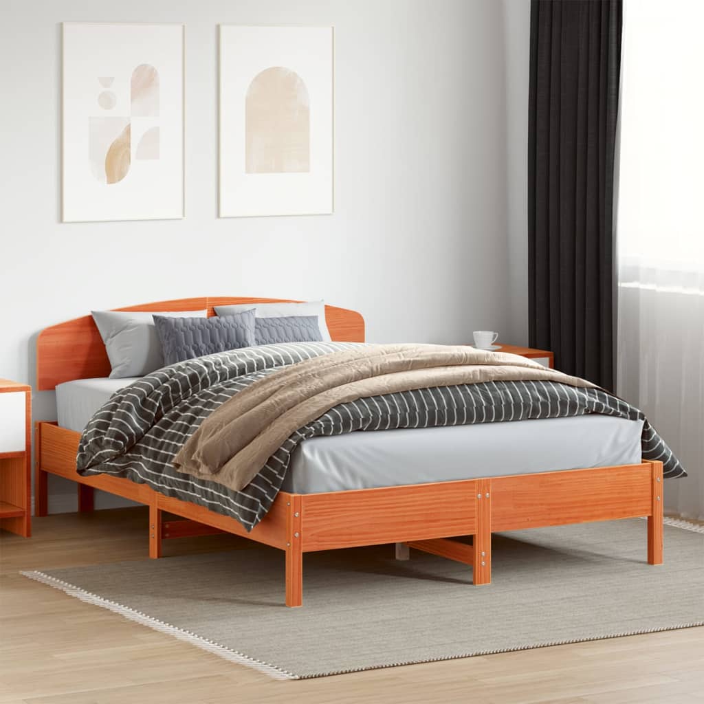 Cama sin colchón madera maciza de pino blanca 180x200 cm