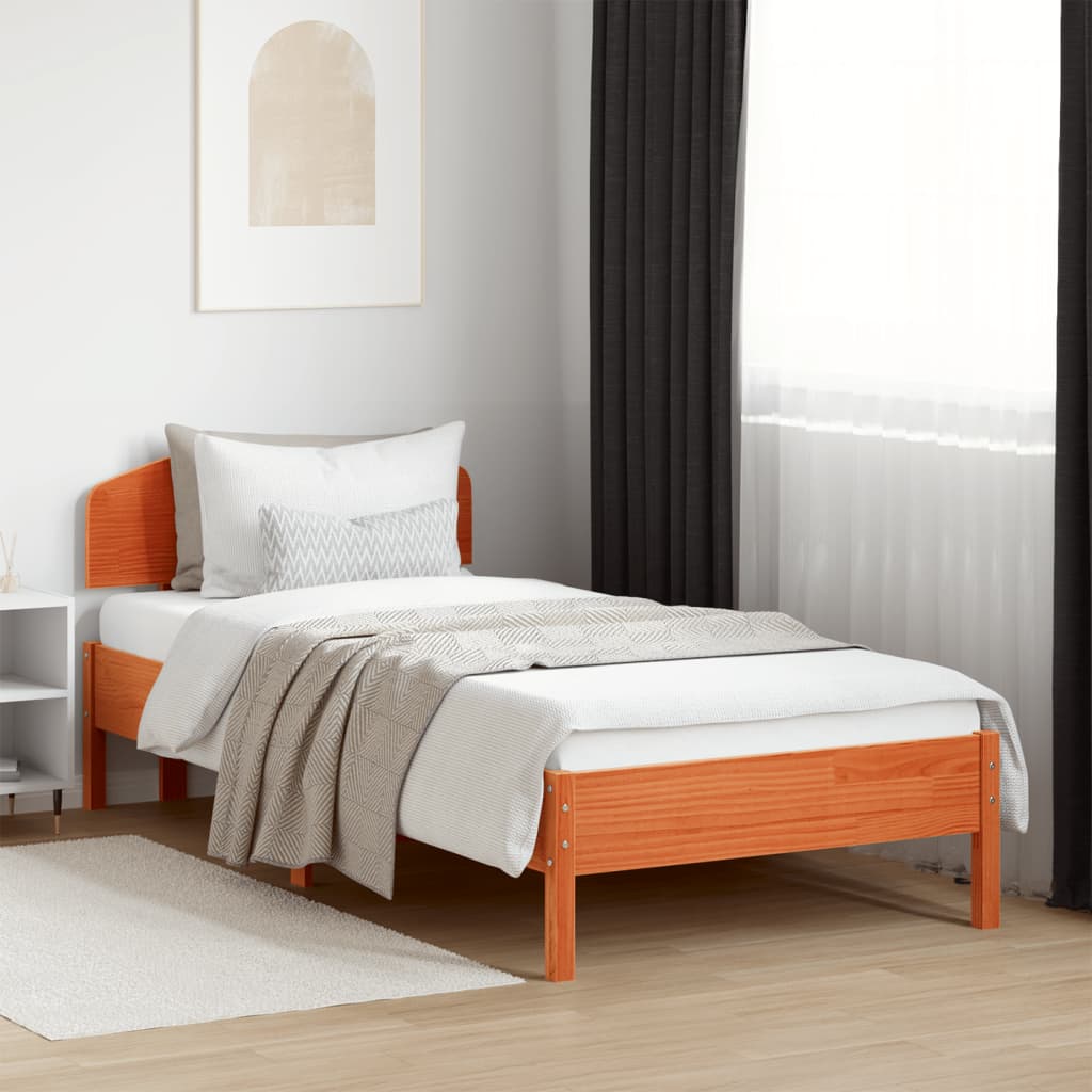 Cama sin colchón madera maciza de pino blanca 180x200 cm