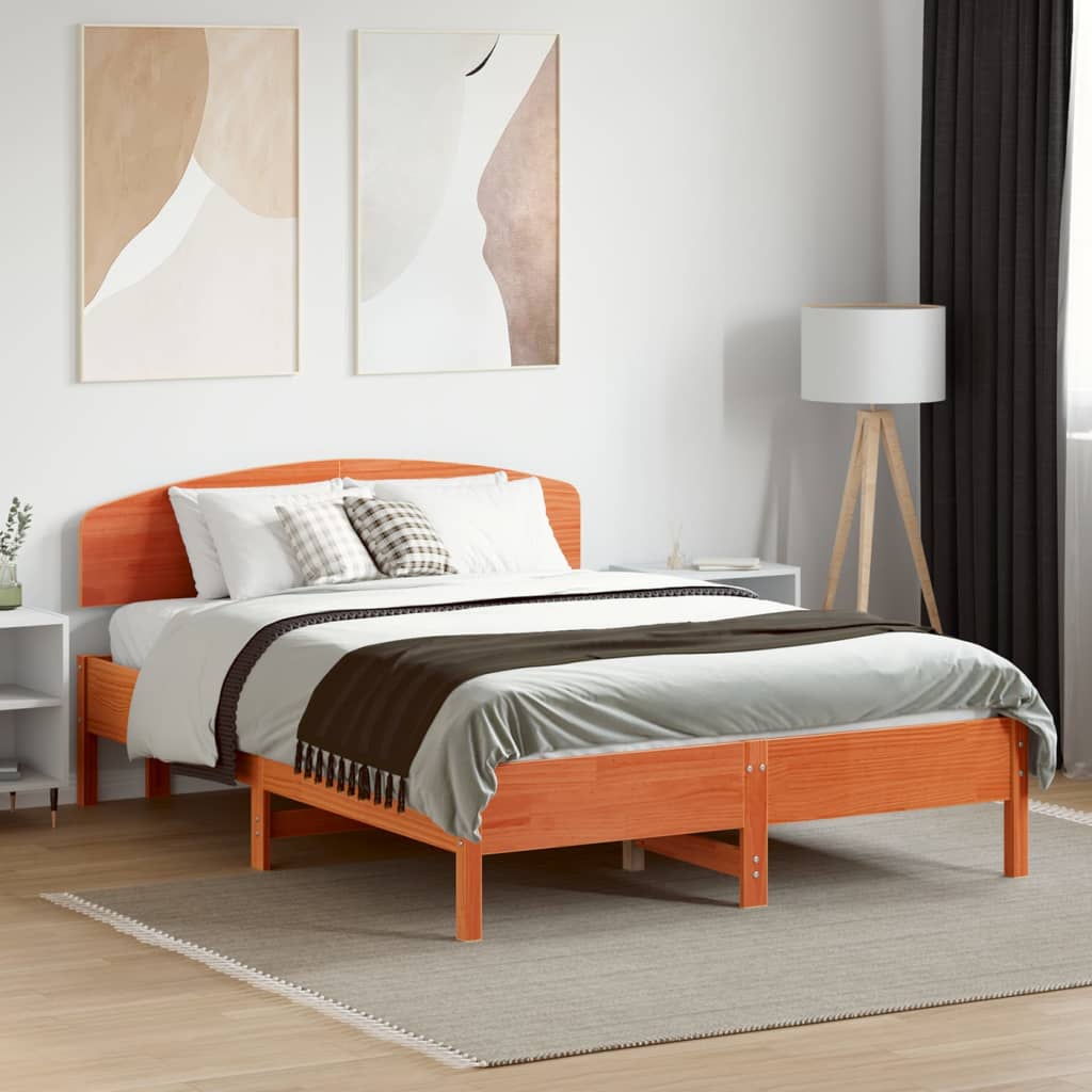 Estructura de cama sin colchón madera maciza de pino 90x200 cm
