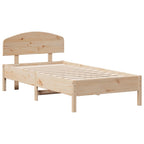Estructura de cama sin colchón madera maciza pino 75x190 cm