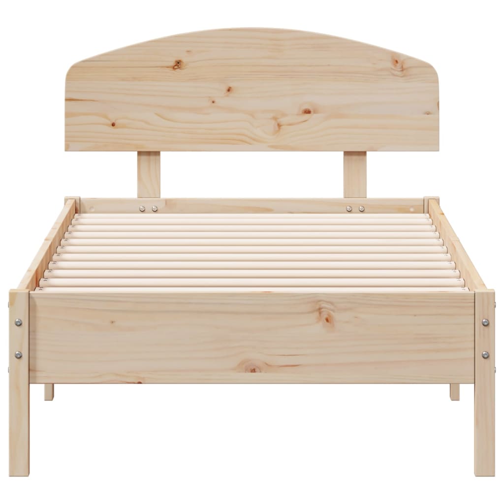 Estructura de cama sin colchón madera maciza pino 75x190 cm