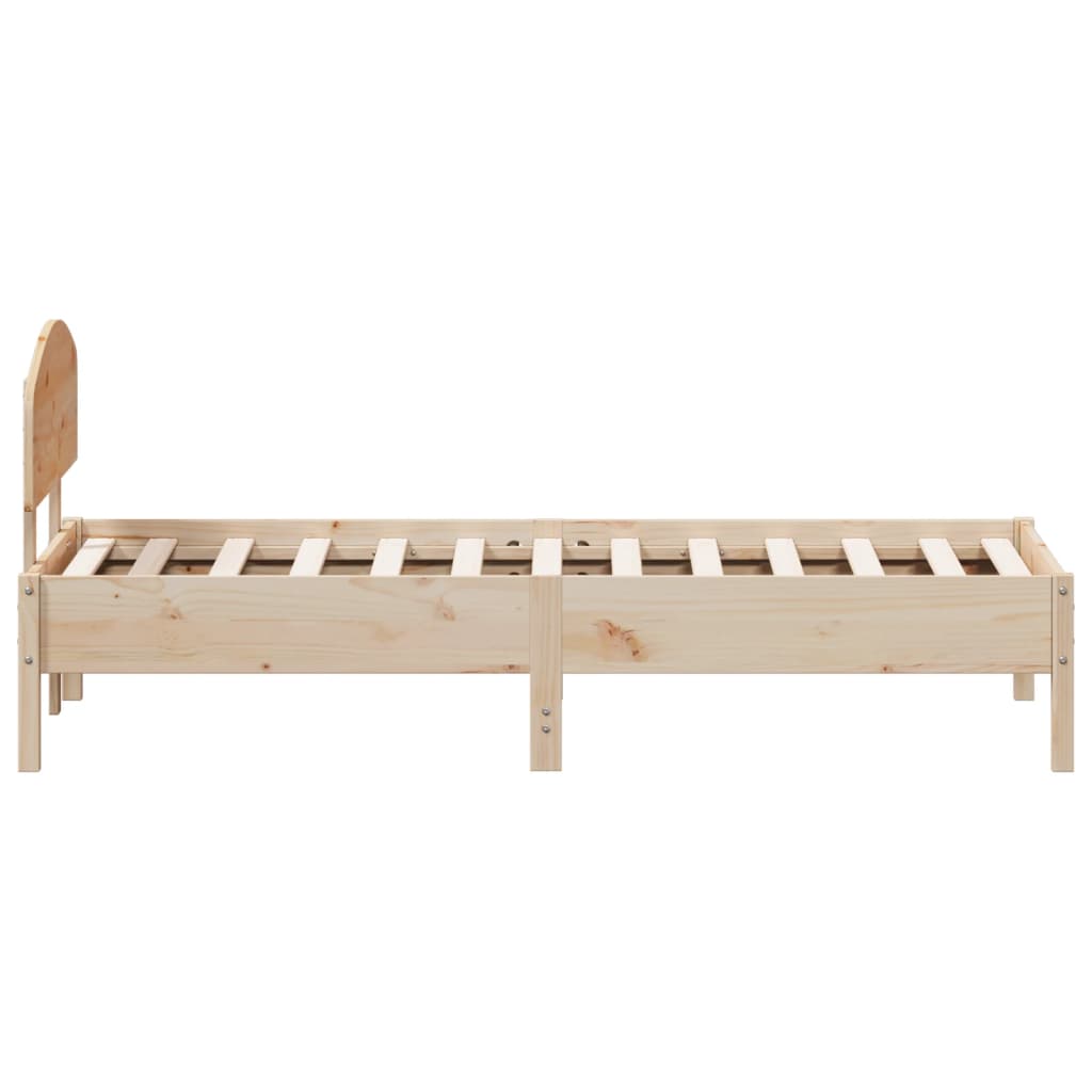 Estructura de cama sin colchón madera maciza pino 75x190 cm