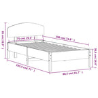 Estructura de cama sin colchón madera maciza pino 75x190 cm