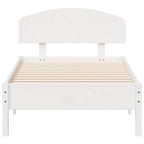 Estructura de cama sin colchón madera maciza blanca 75x190 cm