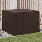 Baúl de jardín con ruedas ratán sintético beige 110x55x73 cm