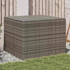 Baúl de jardín con ruedas ratán sintético beige 110x55x73 cm
