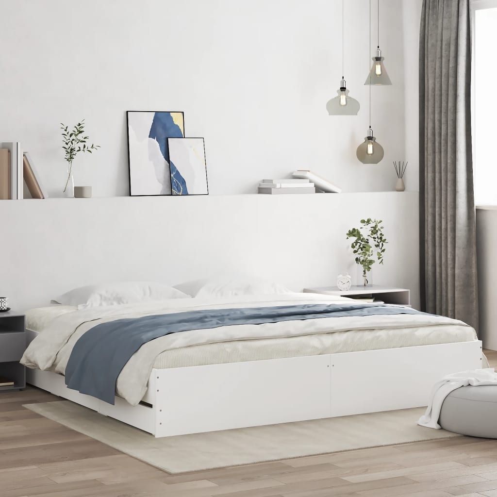 Cama con cajón madera de ingeniería blanca 75x190 cm