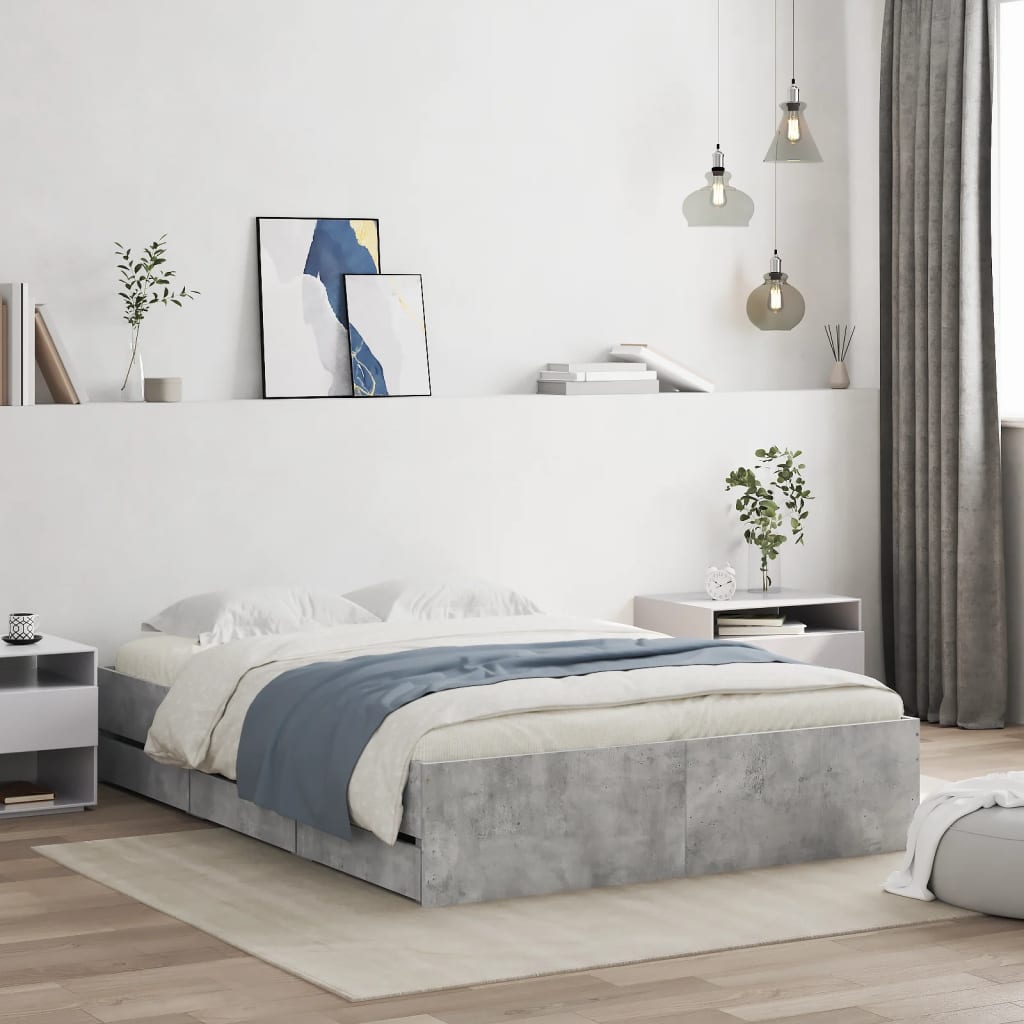 Cama con cajón madera de ingeniería blanca 75x190 cm