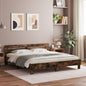 Cama con cabecero madera de ingeniería gris hormigón 150x200 cm