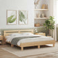 Cama con cabecero madera de ingeniería gris hormigón 150x200 cm