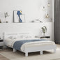 Estrutura de cama com cabeceira em madeira maciça de pinho branco 180x200 cm