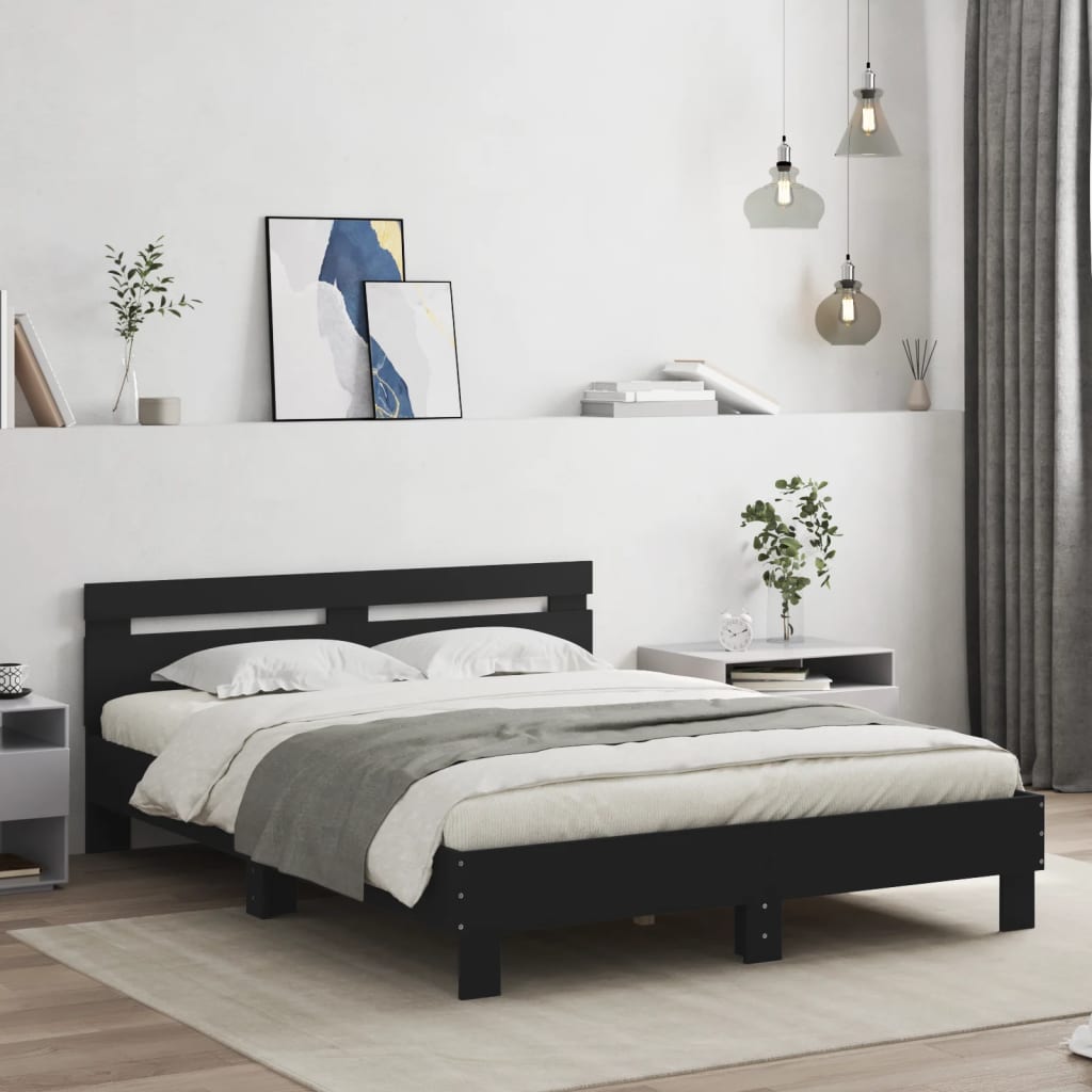 Estructura cama cabecero madera maciza pino blanco 180x200 cm