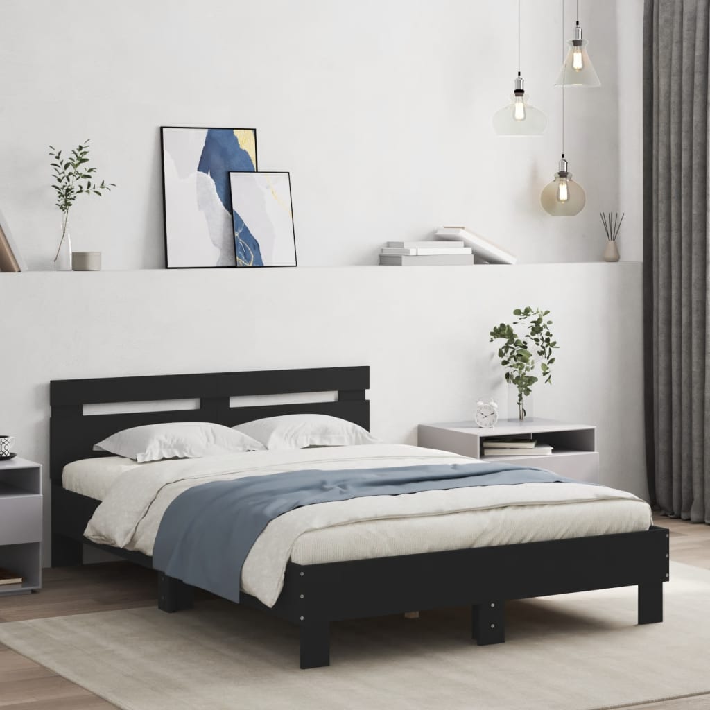 Cama sin colchón blanca 180x200 cm madera de ingeniería