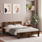 Cama con cabecero madera de ingeniería gris hormigón 150x200 cm