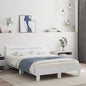 Estrutura de cama com cabeceira em madeira maciça de pinho branco 180x200 cm