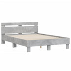 Cama con cabecero madera de ingeniería gris hormigón 120x190 cm