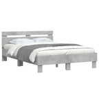 Cama con cabecero madera de ingeniería gris hormigón 120x190 cm