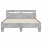 Cama con cabecero madera de ingeniería gris hormigón 120x190 cm