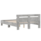 Cama con cabecero madera de ingeniería gris hormigón 120x190 cm