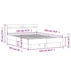 Cama con cabecero madera de ingeniería gris hormigón 120x190 cm