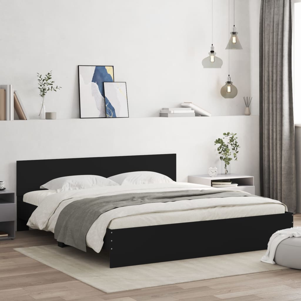 Estructura cama cabecero madera maciza pino blanco 180x200 cm