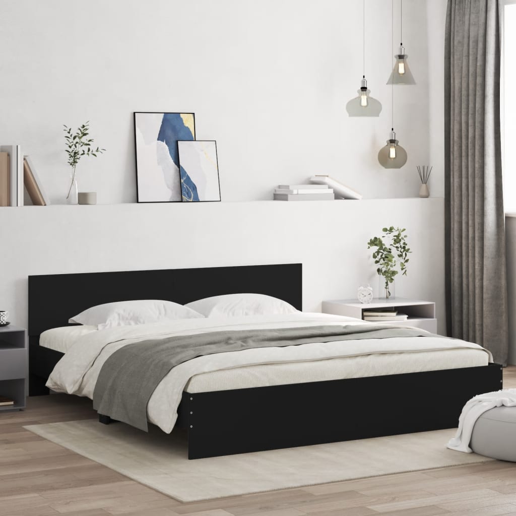 Estructura cama cabecero madera maciza pino blanco 180x200 cm