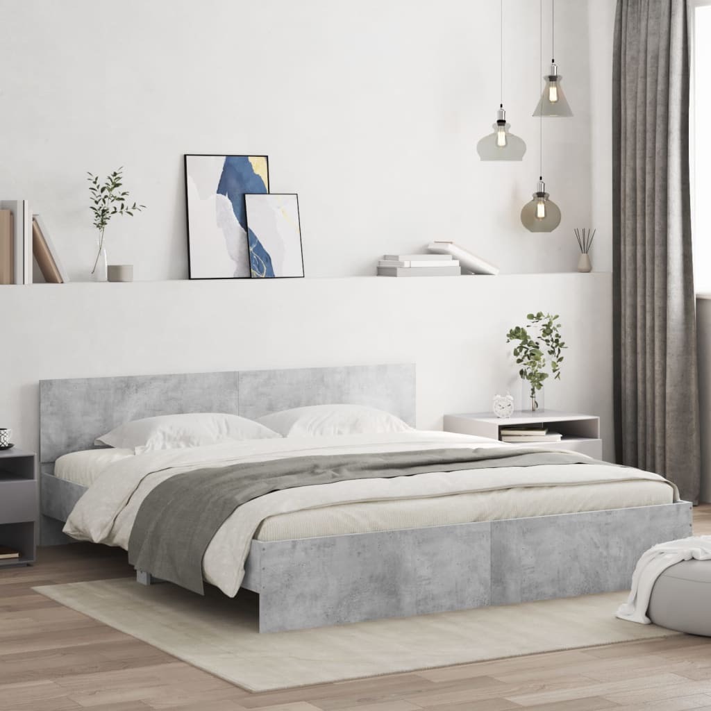 Estructura cama cabecero madera maciza pino blanco 180x200 cm