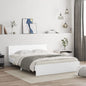 Estrutura de cama com cabeceira em madeira maciça de pinho branco 180x200 cm