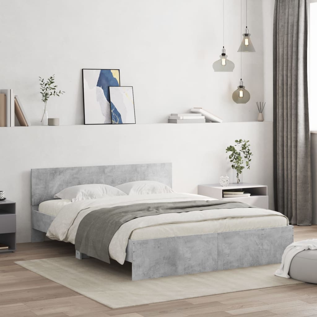 Estructura cama cabecero madera maciza pino blanco 180x200 cm