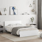 Estrutura de cama com cabeceira em madeira maciça de pinho branco 180x200 cm