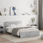Estrutura de cama com cabeceira em madeira maciça de pinho branco 180x200 cm