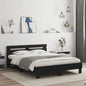 Estructura cama con LED sin colchón marrón oscuro 120x200 cm