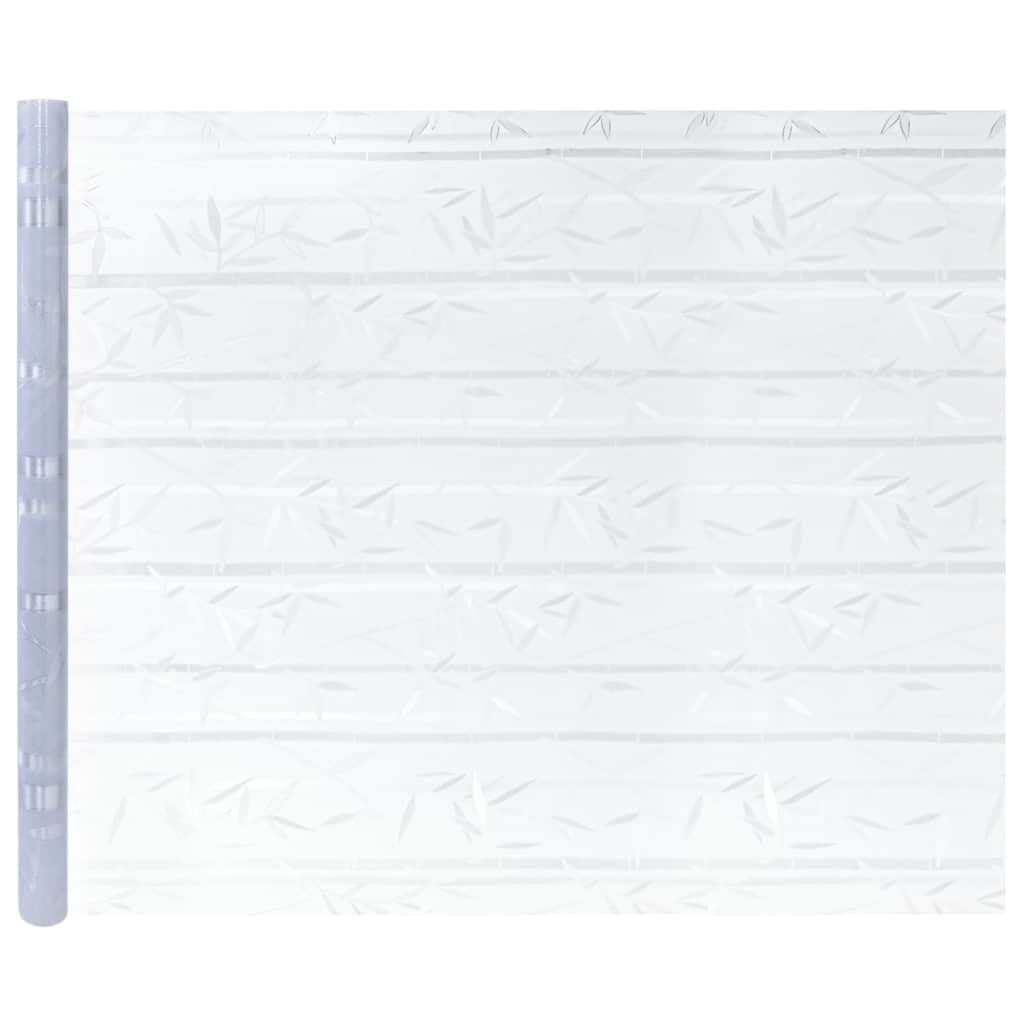 Láminas de ventana esmerilada 2 uds PVC patrón de bambú