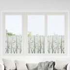 Láminas de ventana esmerilada 2 uds PVC patrón de bambú