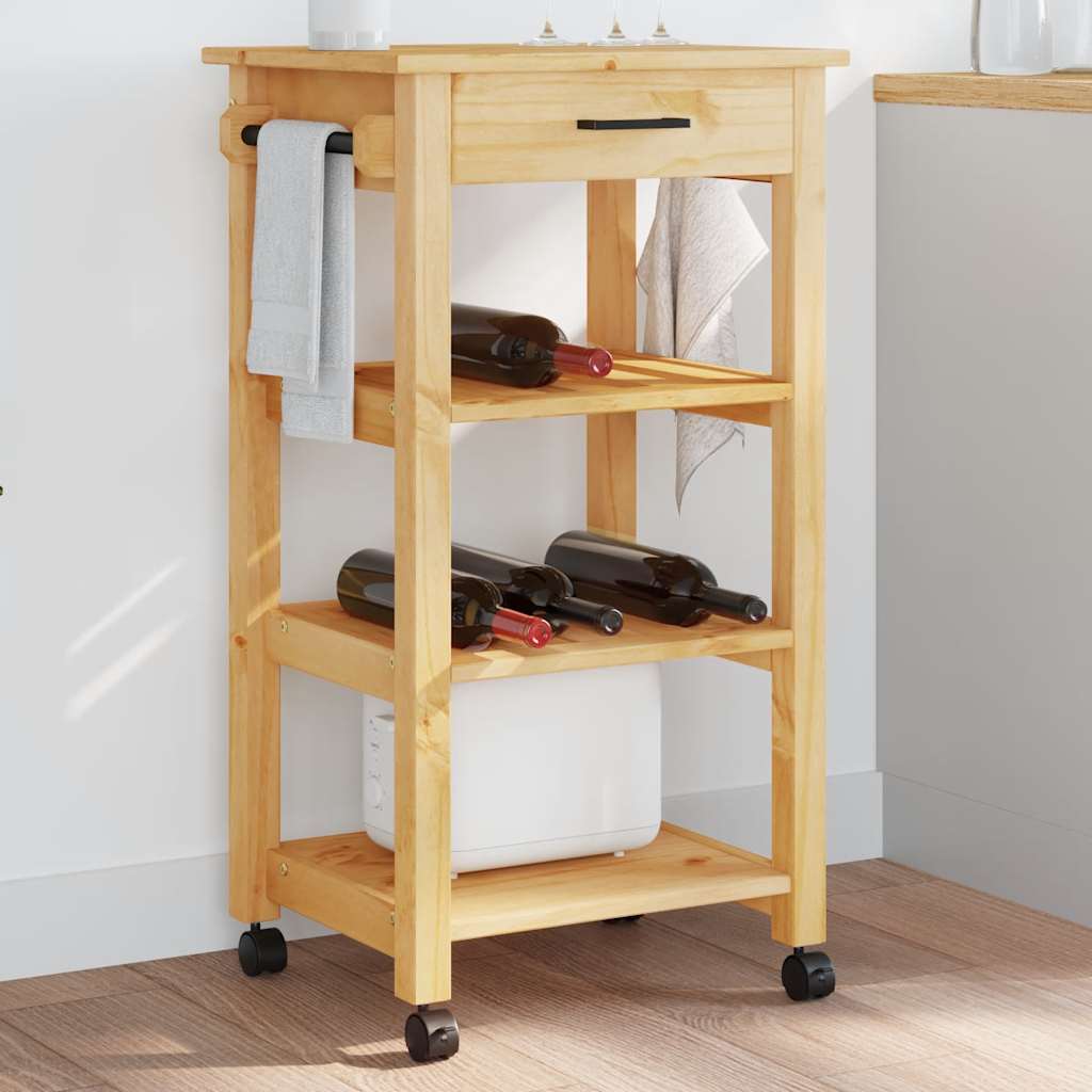 Carrito de cocina MONZA madera maciza de pino 48x40x88,5 cm