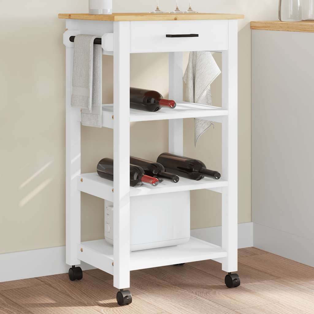 Carrito de cocina madera maciza de acacia 55x55x89 cm