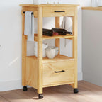 Carrito de cocina madera maciza de acacia 55x55x89 cm