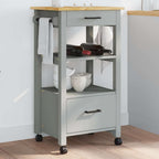 Carrito de cocina madera maciza de acacia 55x55x89 cm