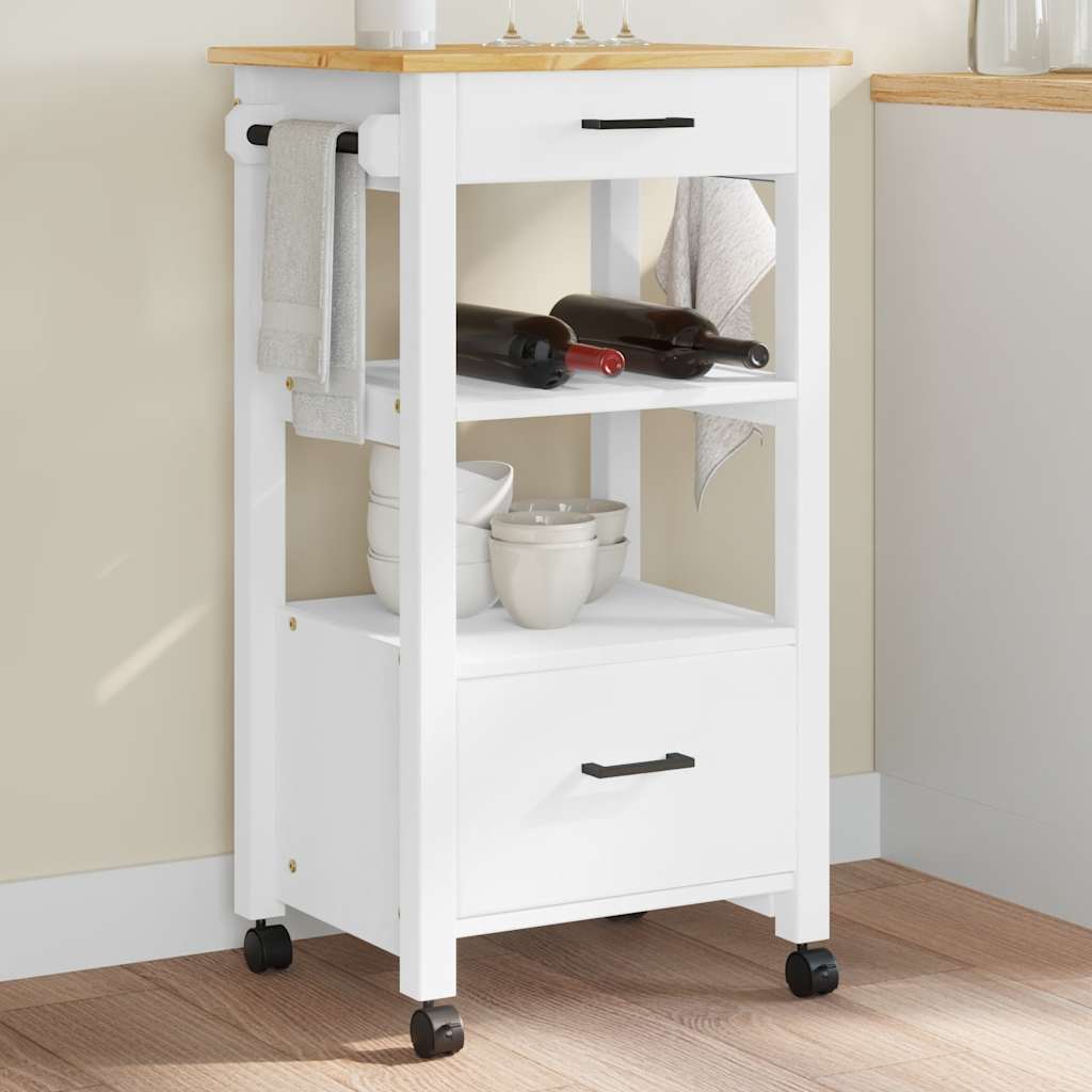Carrito de cocina madera maciza de acacia 55x55x89 cm